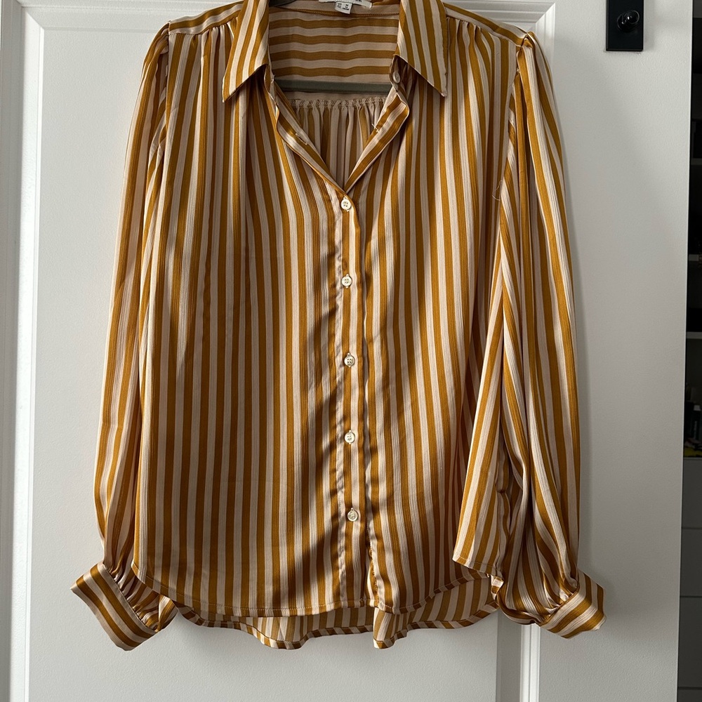 Striped Button-Up Blouse